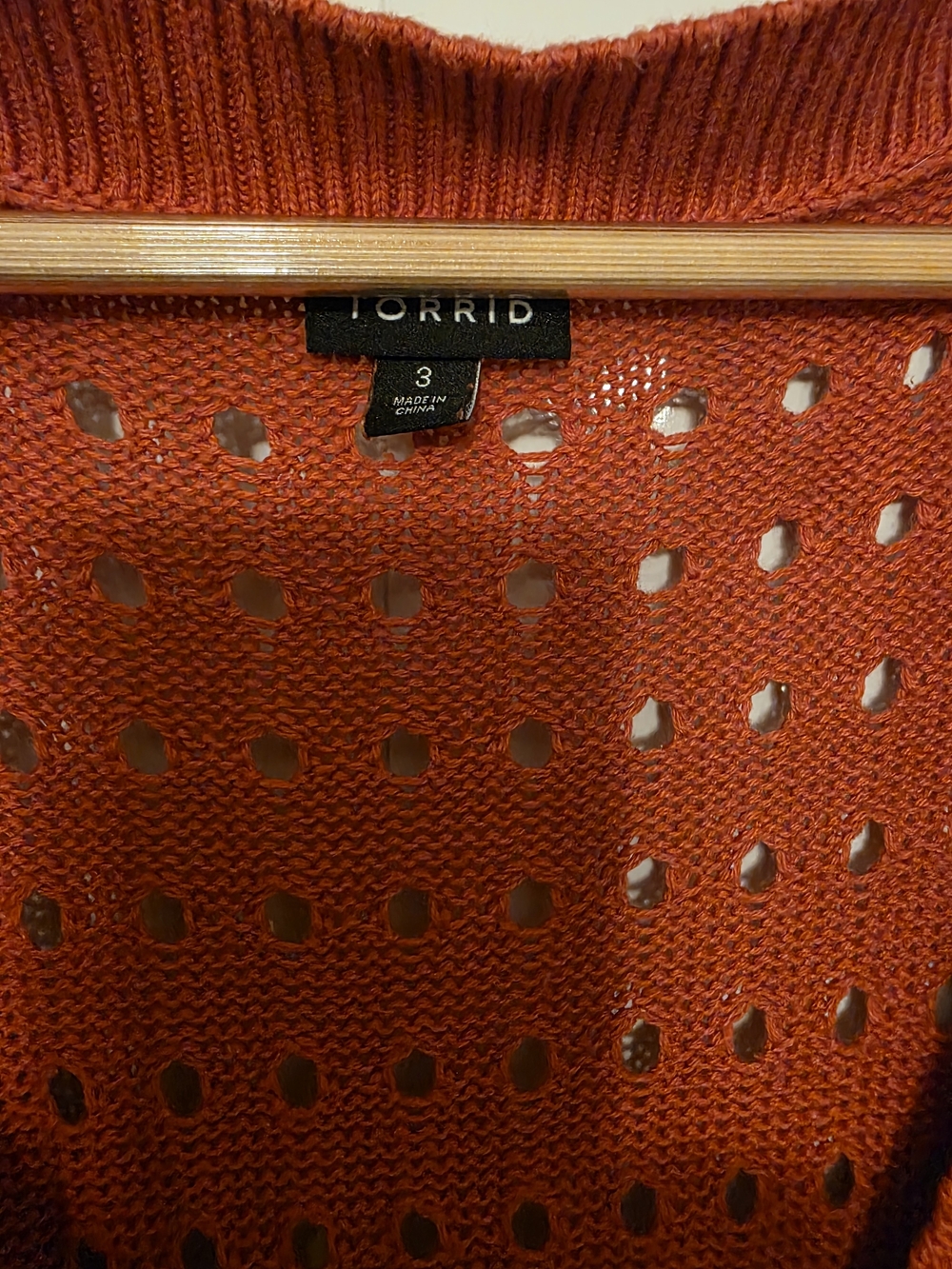 torrid Red Openwork Cable-Knit Button Cardigan - Picture 3 of 4